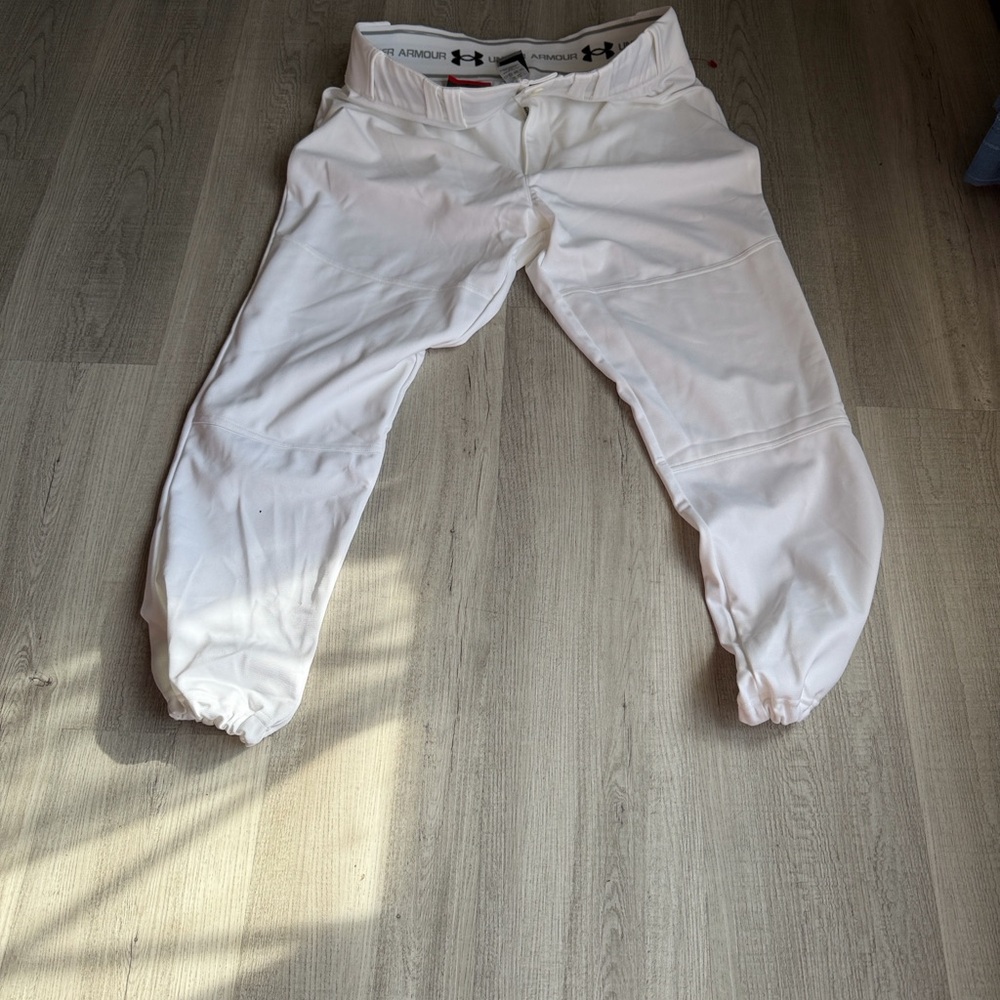 Under Armour Men’s Baseball Pants White HeatGear Athletic Performance Size 2XNWT